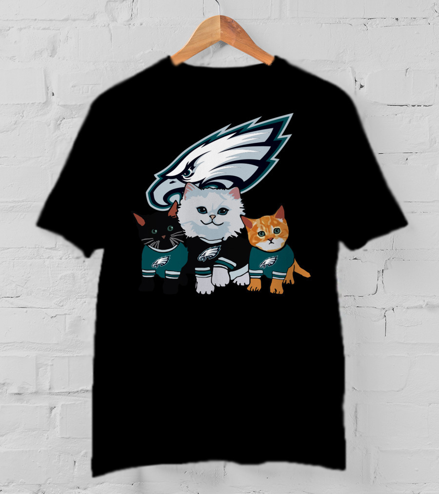 Philadelphia Eagles Cats With Team T-Shirt