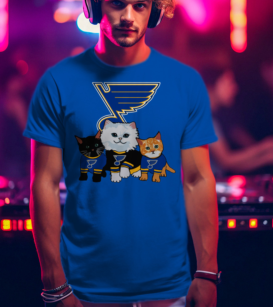 St Louis Blues Cats In Team Jerseys T-Shirt