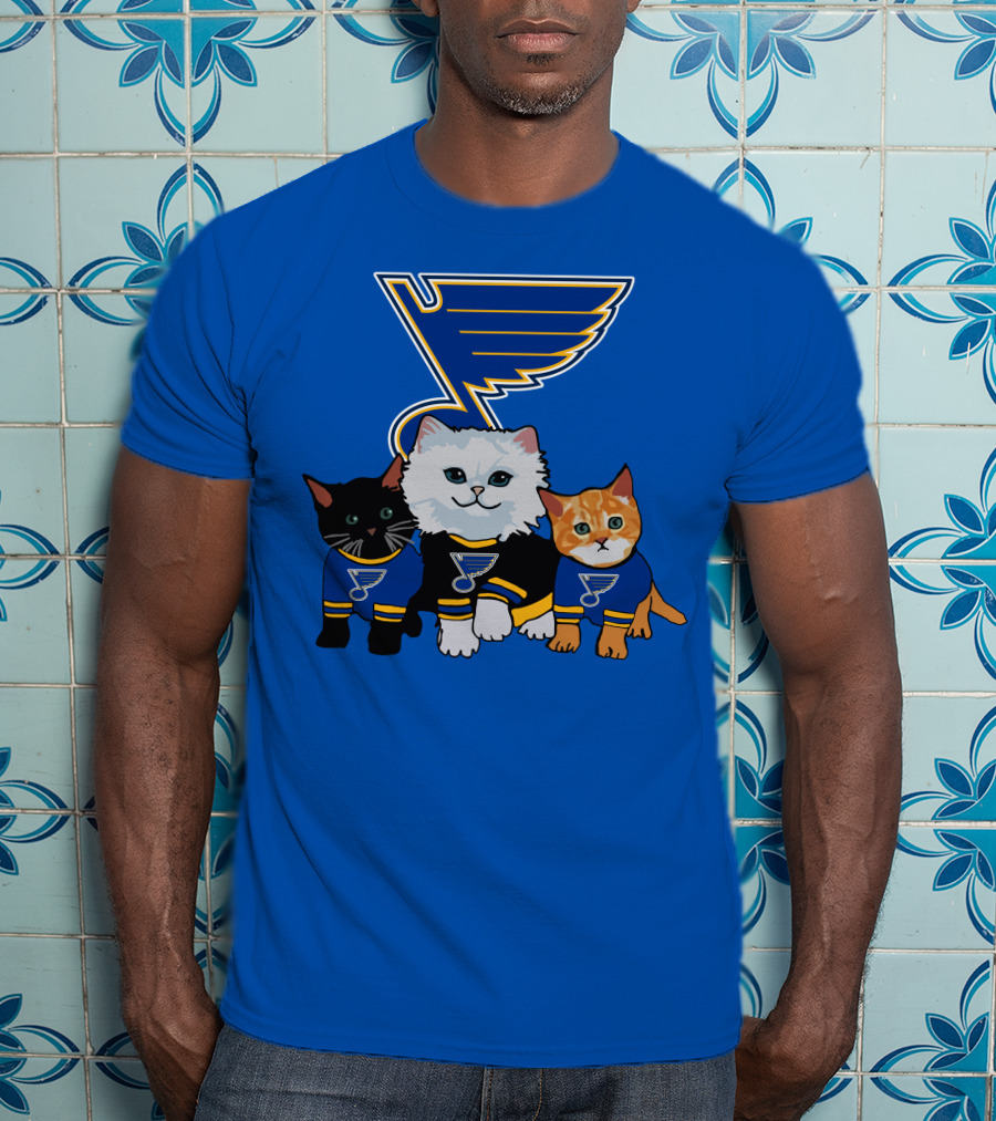St Louis Blues Cats In Team Jerseys T-Shirt