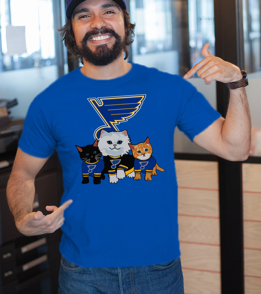 St Louis Blues Cats In Team Jerseys T-Shirt