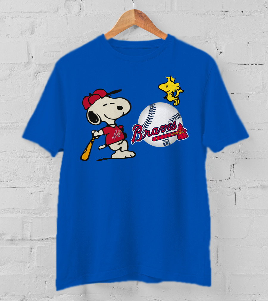 Braves Snoopy Woodstock Baseball Atlanta Peanuts T-Shirt