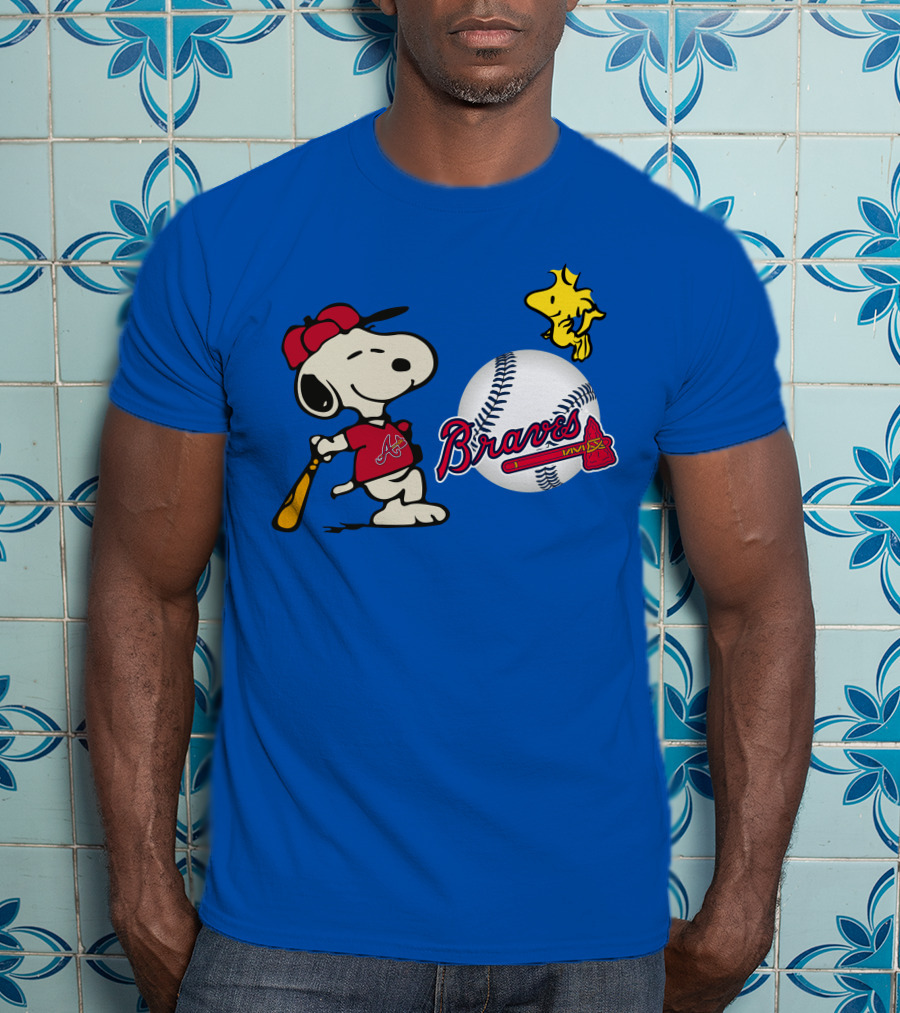 Braves Snoopy Woodstock Baseball Atlanta Peanuts T-Shirt