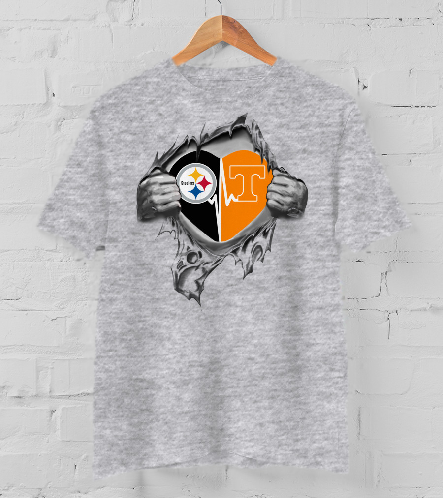 Steelers Tennessee Volunteers Heart T-Shirt