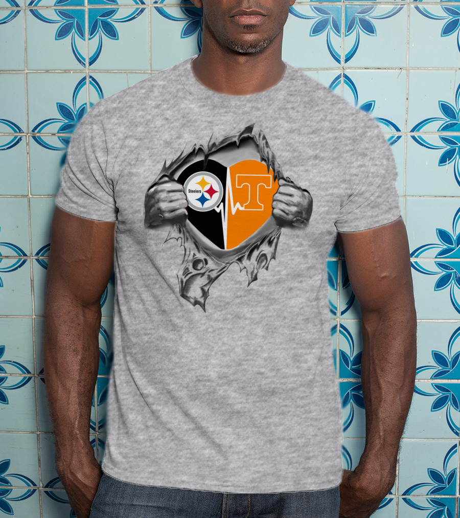 Steelers Tennessee Volunteers Heart T-Shirt