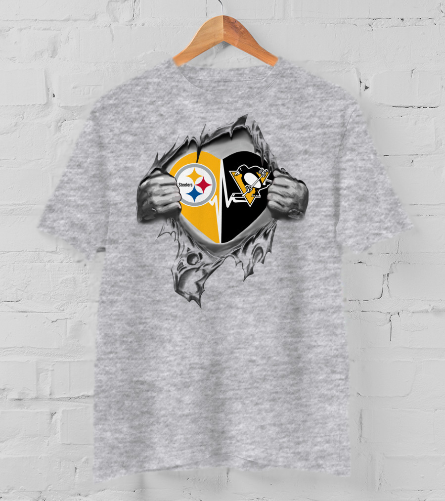 Steelers Pittsburgh Penguins Heartbeat Passion T-Shirt