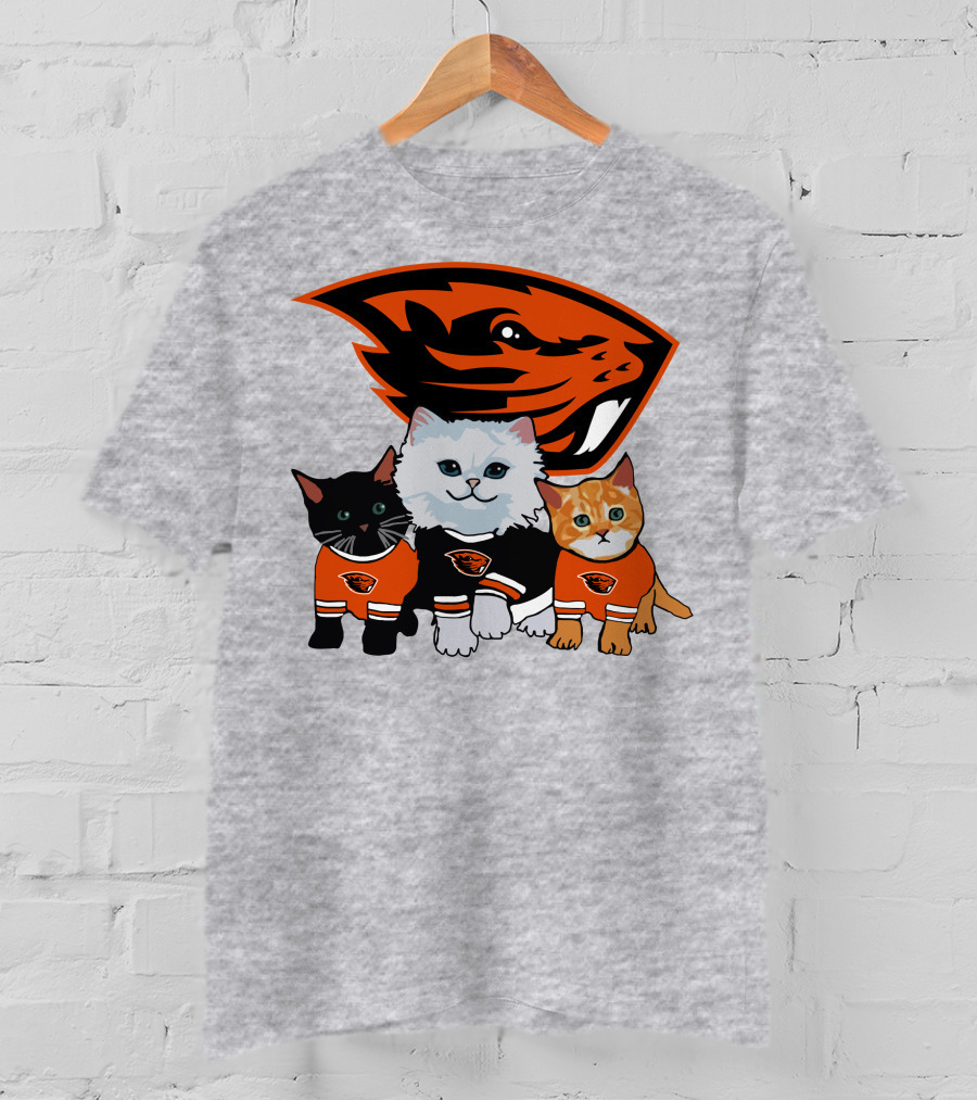 Oregon State Beavers Cats In Team Jerseys T-Shirt