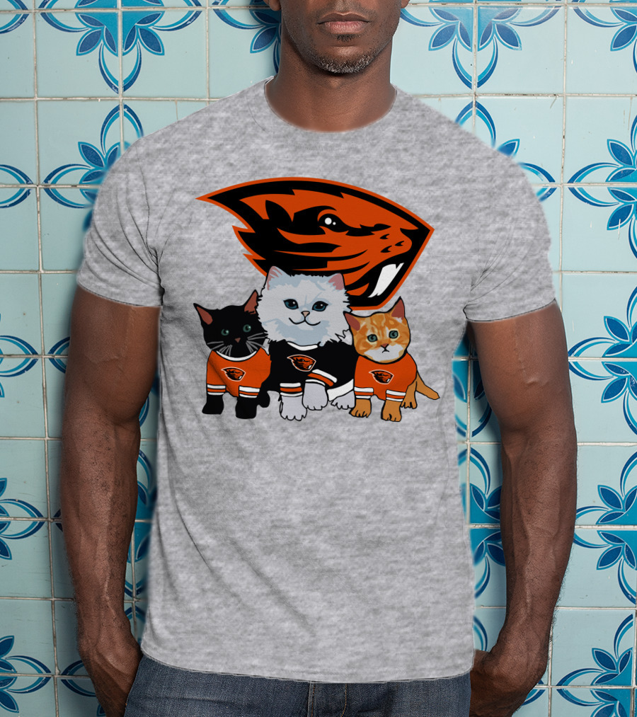 Oregon State Beavers Cats In Team Jerseys T-Shirt