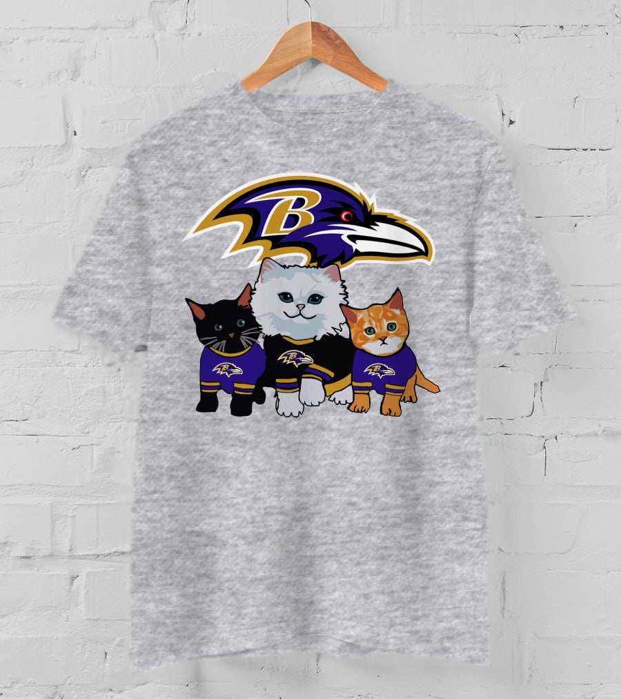 Baltimore Ravens Cats In Team Jerseys T-Shirt