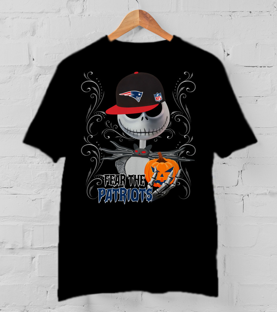 Fear The Patriots NFL Halloween Skeleton Pumpkin T-Shirt