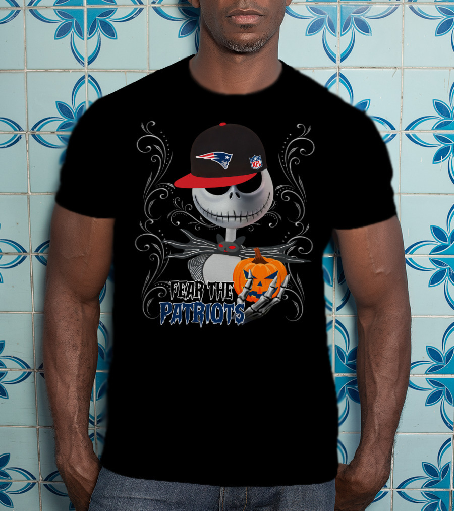 Fear The Patriots NFL Halloween Skeleton Pumpkin T-Shirt