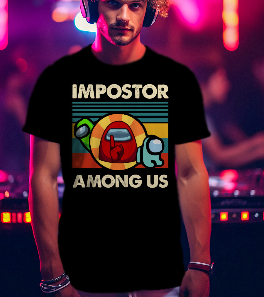 IMPOSTOR AMONG US Retro Crewmates T-Shirt