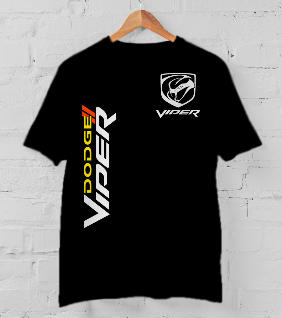 Dodge Viper Vertical Logo And Iconic Snake Emblem T-Shirt