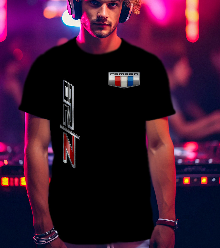 Camaro Z28 Logo With Red White Blue Emblem T-Shirt