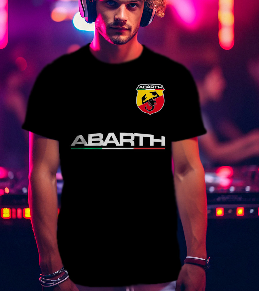 Abarth Scorpion Logo With Italian Flag Trim T-Shirt