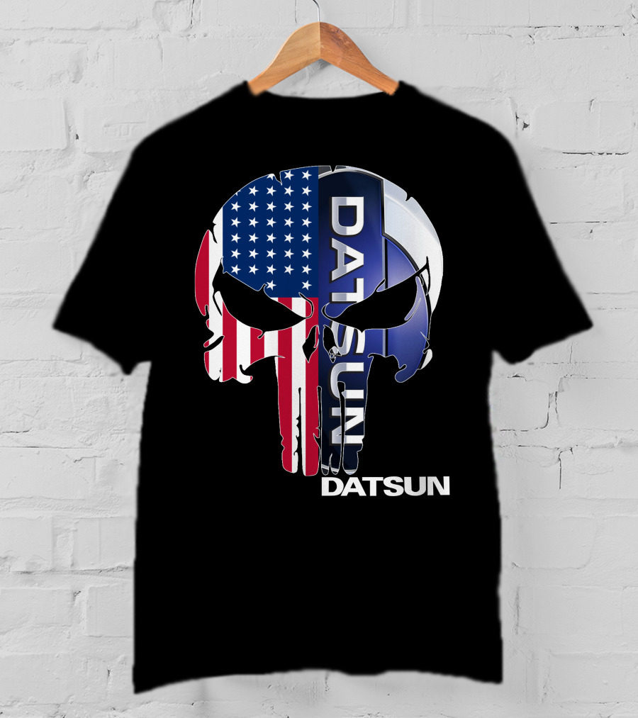 Datsun Punisher Skull American Flag T-Shirt