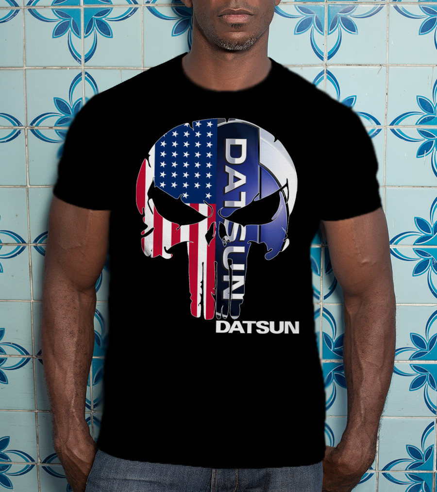 Datsun Punisher Skull American Flag T-Shirt