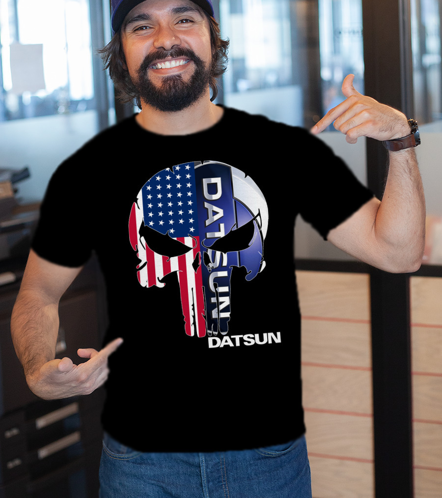 Datsun Punisher Skull American Flag T-Shirt
