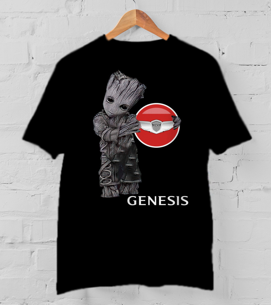 Genesis Baby Groot Holding Badge T-Shirt
