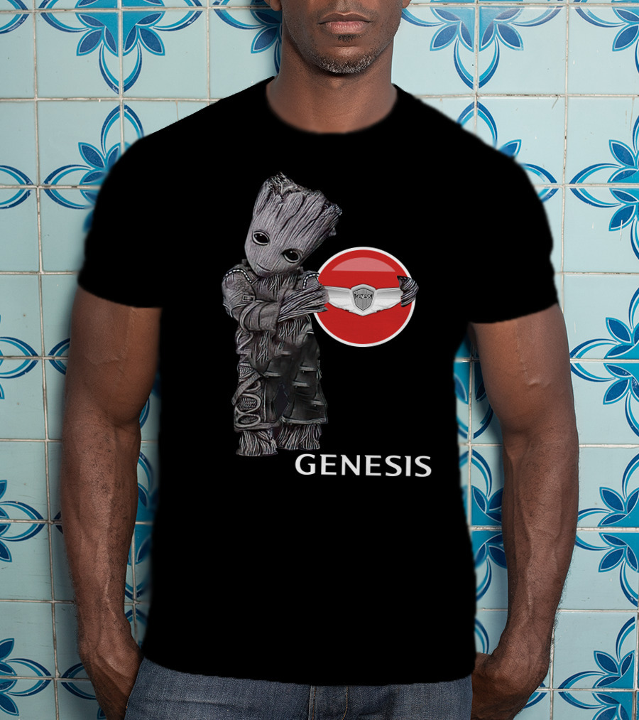 Genesis Baby Groot Holding Badge T-Shirt