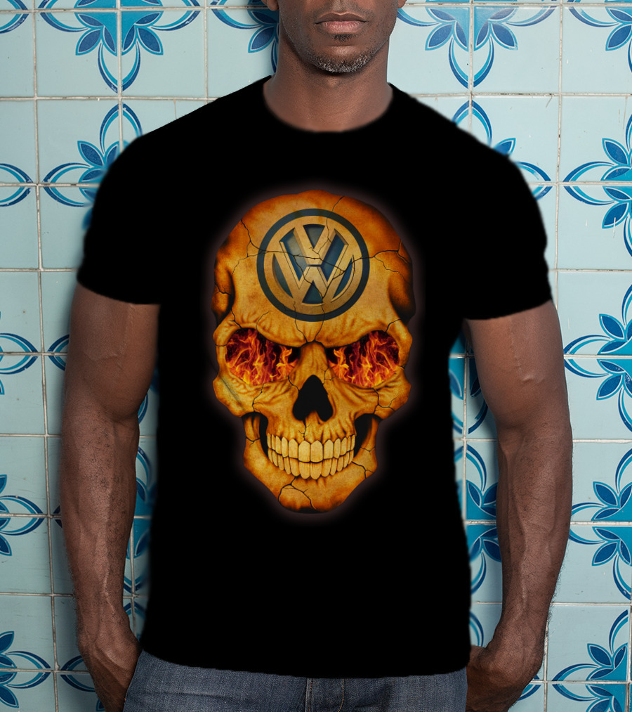 VOLKWAGEN Skull Flaming Eyes T-Shirt