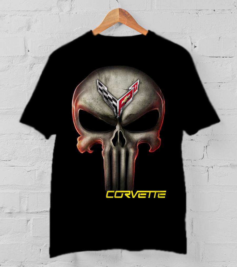 Corvette C8 Logo Skull T-Shirt
