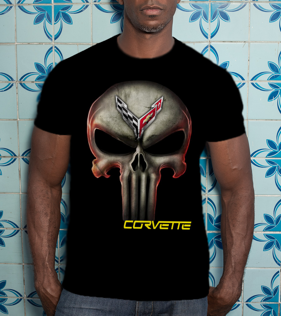 Corvette C8 Logo Skull T-Shirt
