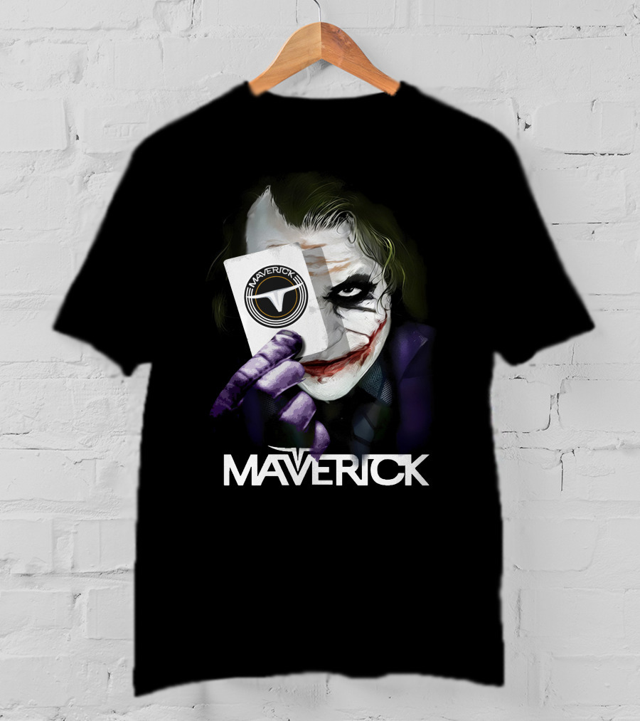 Maverick Card Joker With Iconic Face And Text T-Shirt