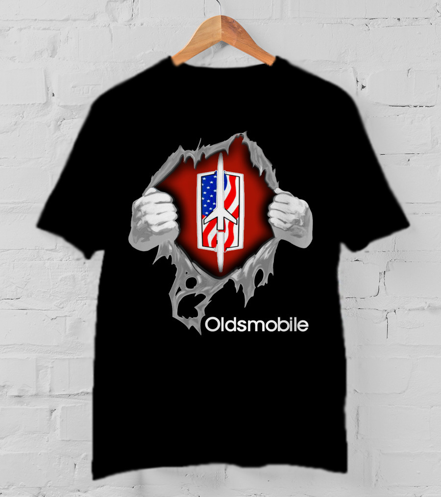 Oldsmobile USA Rocket Emblem With Ripped Effect T-Shirt