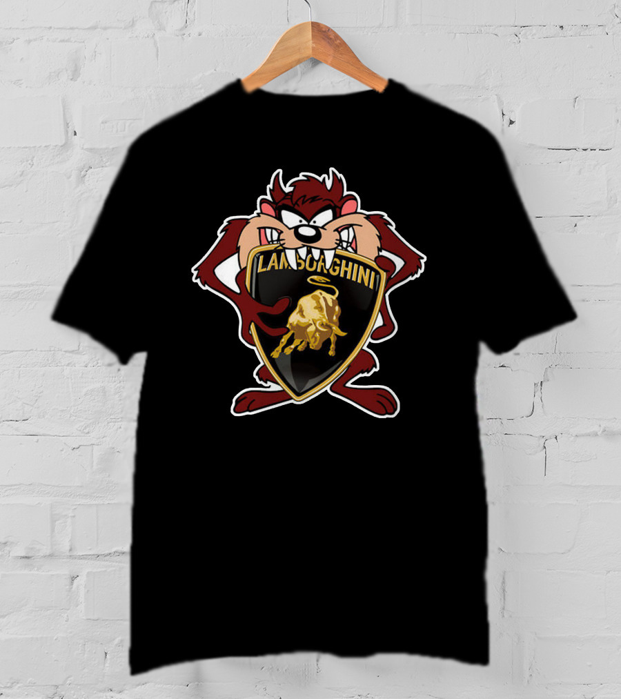 Taz Lamborghini Parody With Classic Logo And Iconic Character T-Shirt