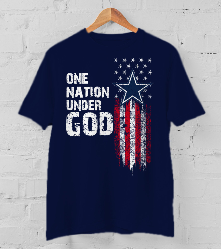 One Nation Under God Dallas Cowboys Star And Stripes T-Shirt