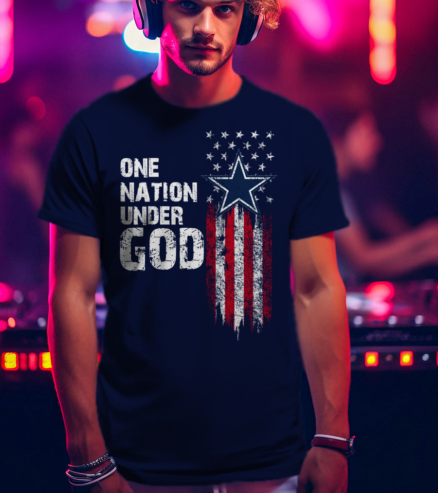 One Nation Under God Dallas Cowboys Star And Stripes T-Shirt