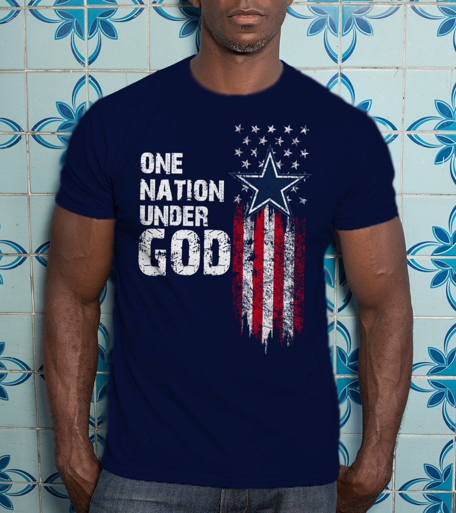 One Nation Under God Dallas Cowboys Star And Stripes T-Shirt