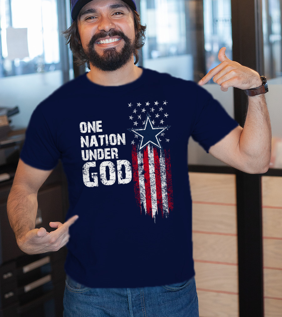One Nation Under God Dallas Cowboys Star And Stripes T-Shirt