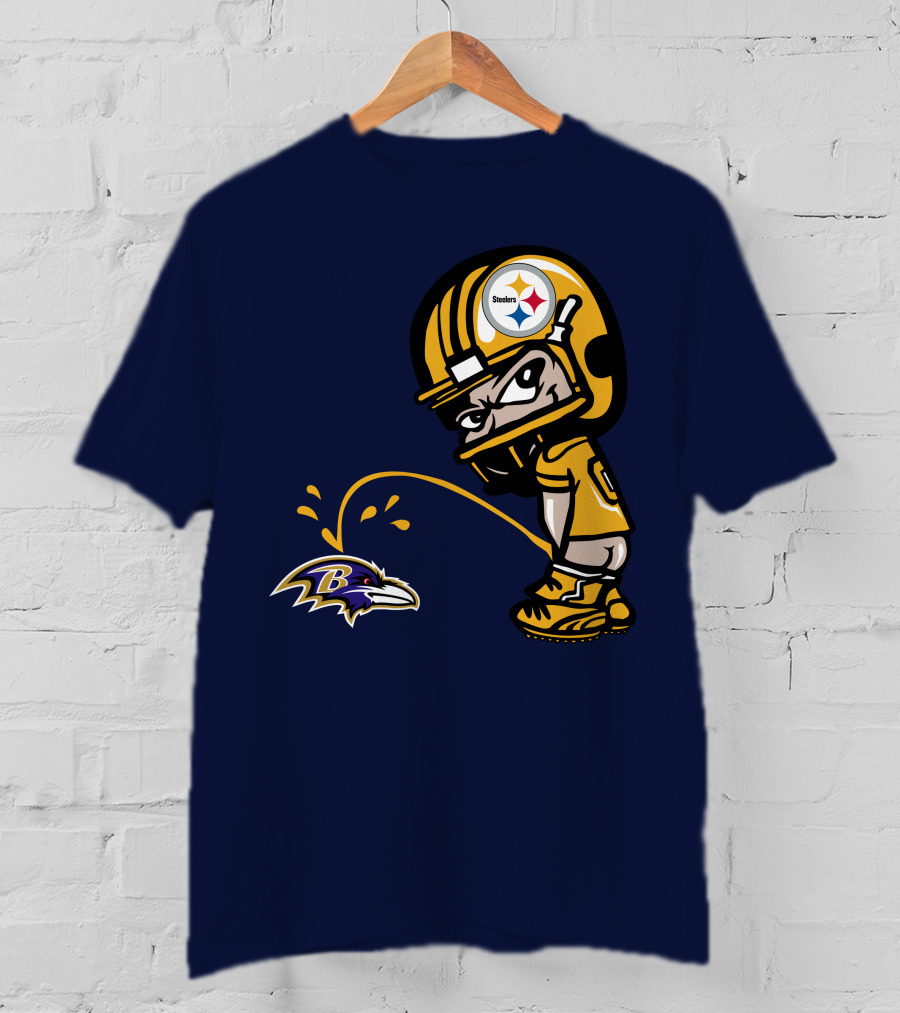 Steelers Vs. Ravens Rivalry Cartoon Helmet T-Shirt