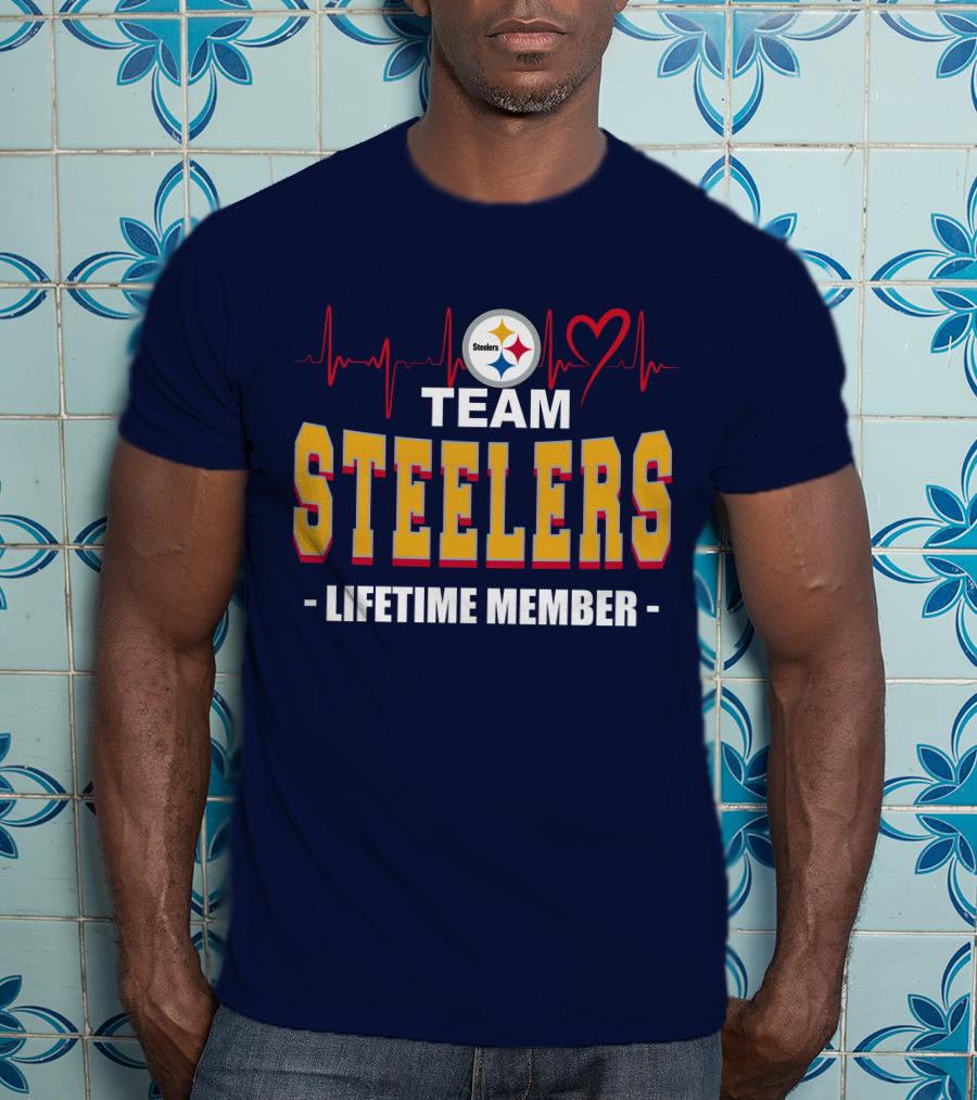 Team Steelers Lifetime Member Pittsburgh Steelers Heartbeat T-Shirt