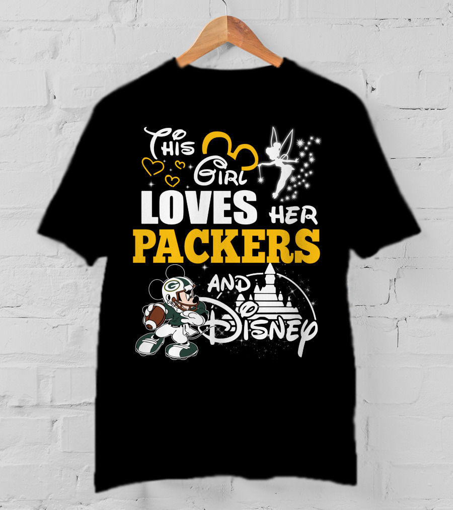 This Girl Loves Her Packers And Disney T-Shirt