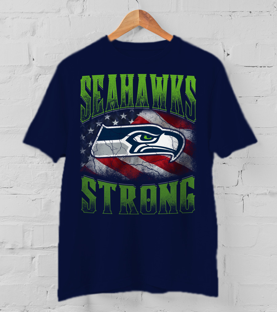 Seattle Seahawks Strong American Flag T-Shirt