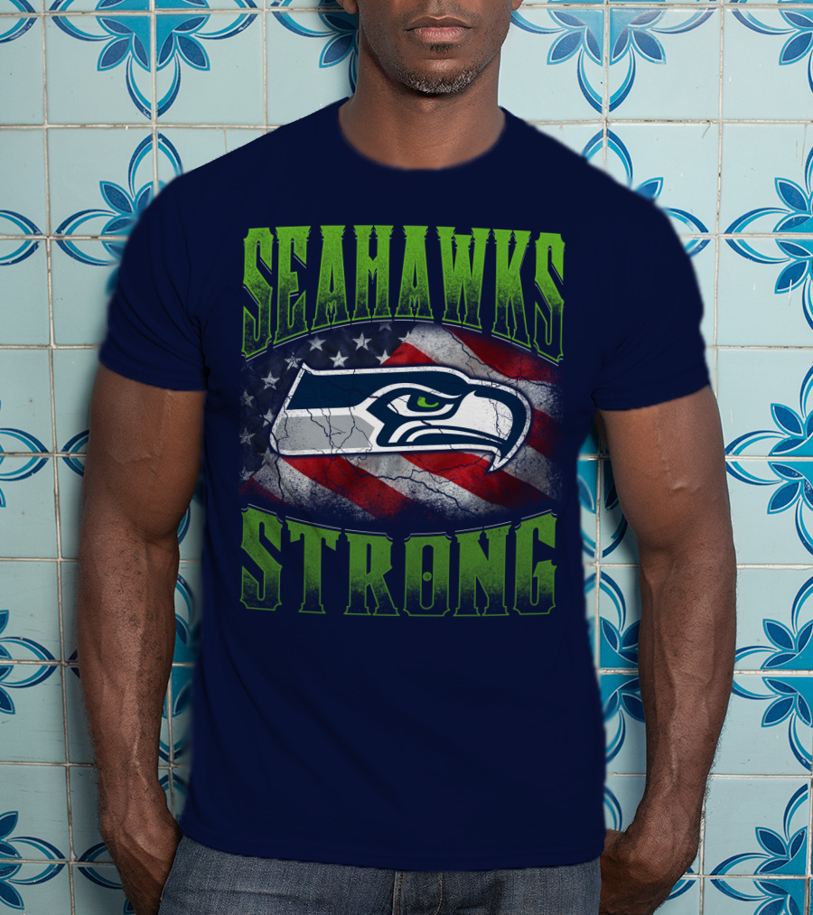 Seattle Seahawks Strong American Flag T-Shirt