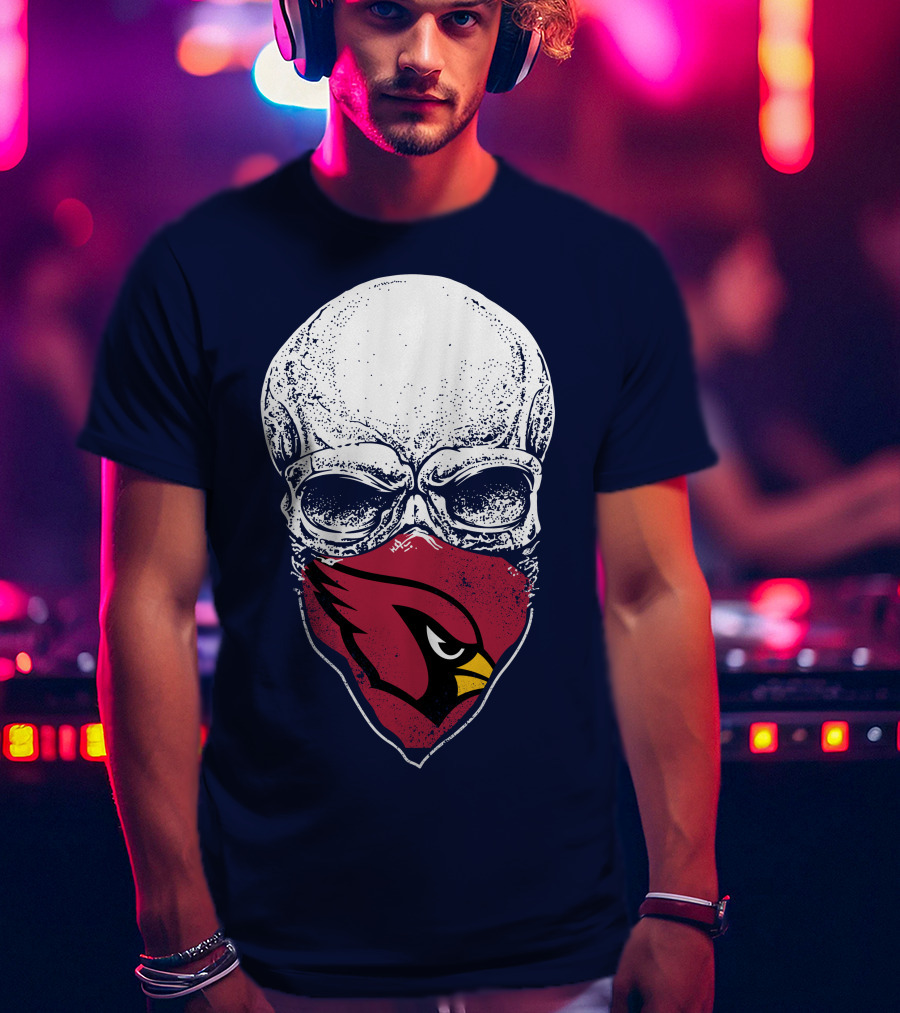 Arizona Cardinals Skull Mask T-Shirt