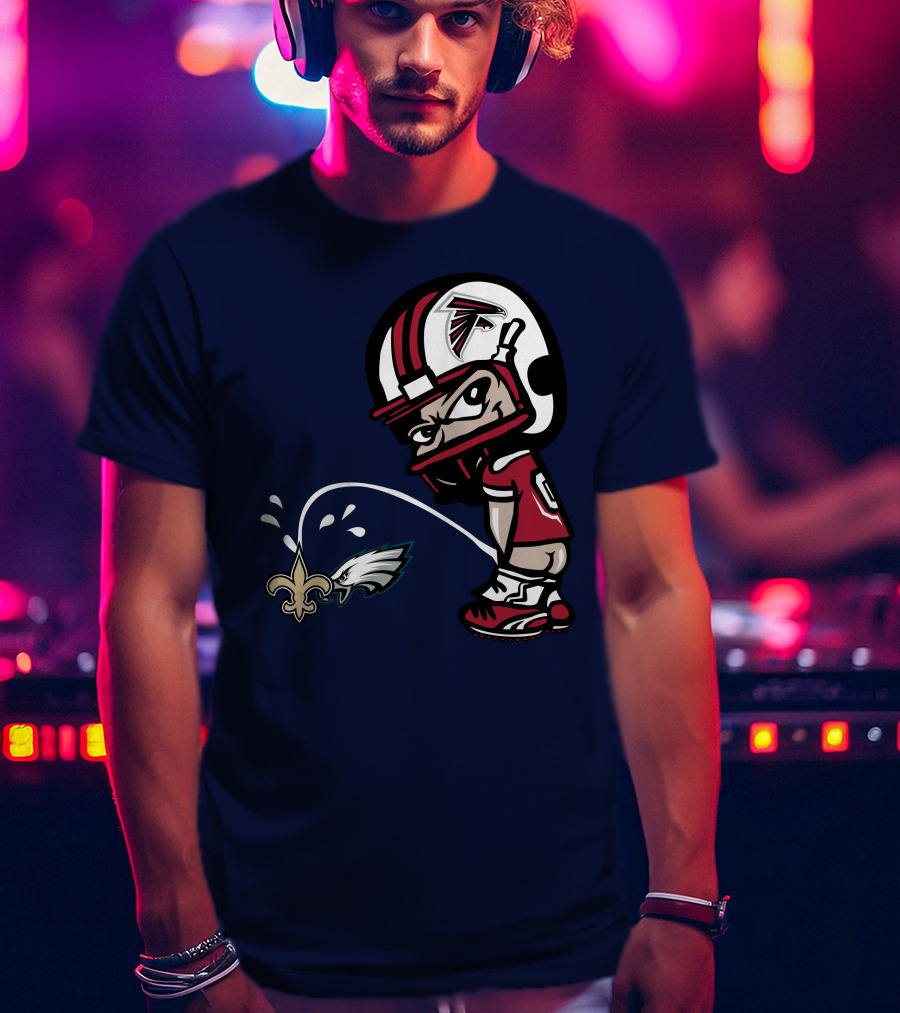 Atlanta Falcons Rivalry With Saints And Eagles Iconic Helmet T-Shirt