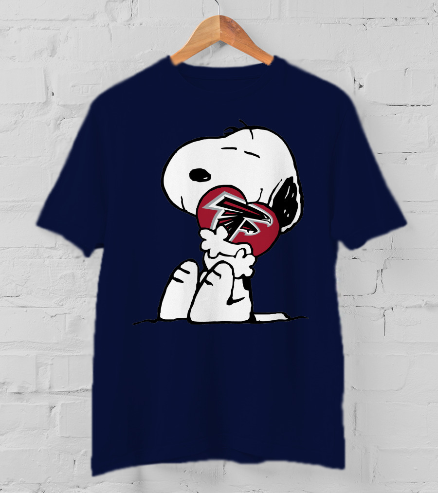 Snoopy Atlanta Falcons Logo Heart Hug T-Shirt