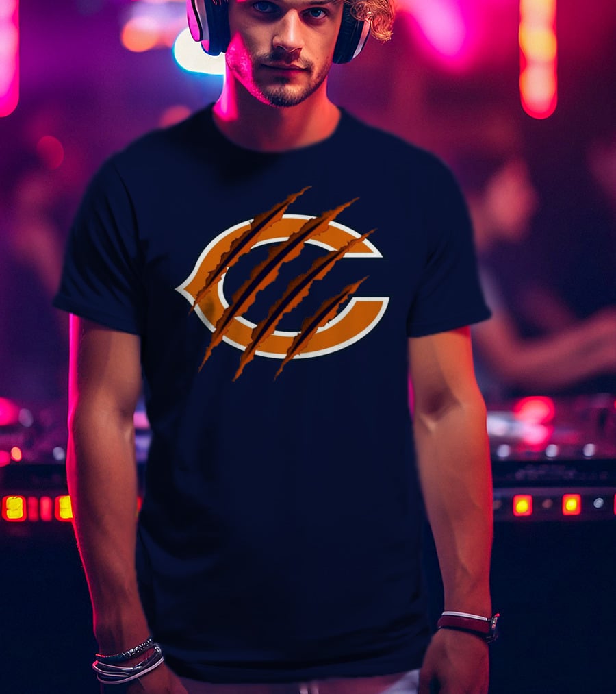 Chicago Bears C Logo With Claw Marks T-Shirt