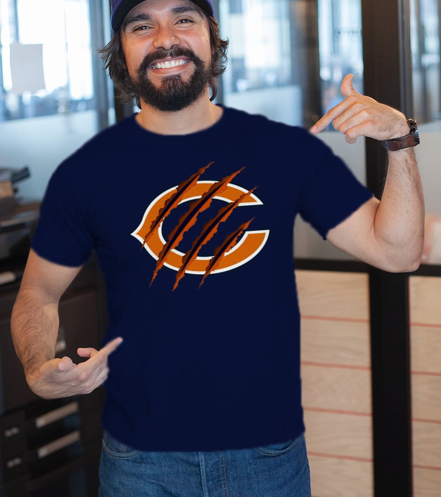 Chicago Bears C Logo With Claw Marks T-Shirt