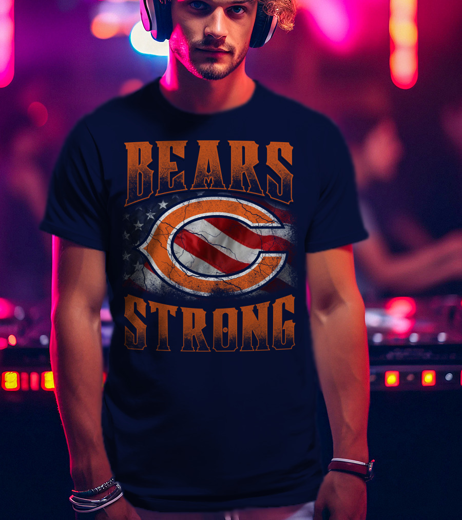 Bears Strong American Flag Chicago Bears T-Shirt