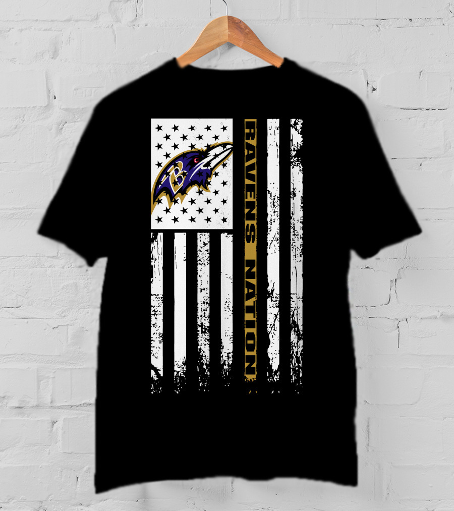 Ravens Nation American Flag Baltimore Ravens T-Shirt