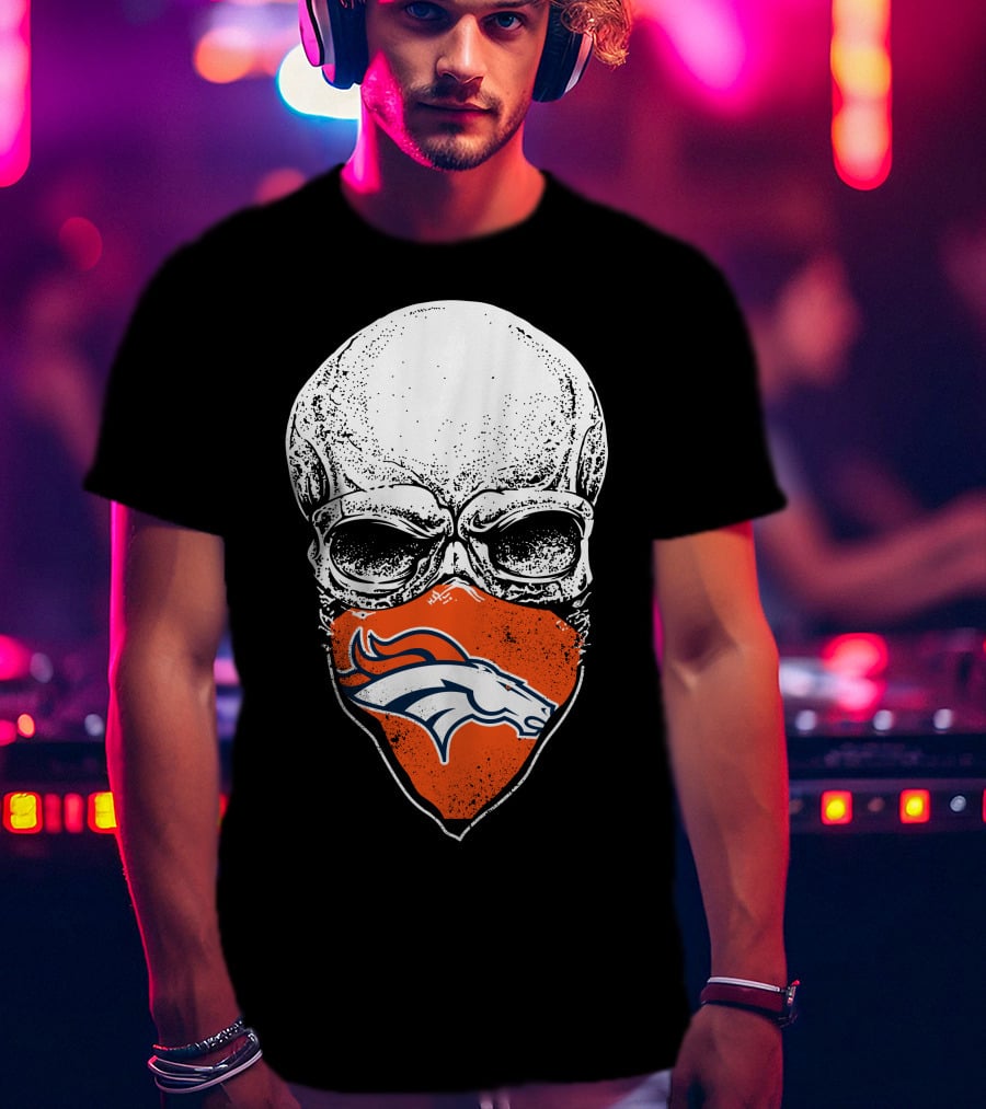 Denver Broncos Skull Logo Bandana T-Shirt