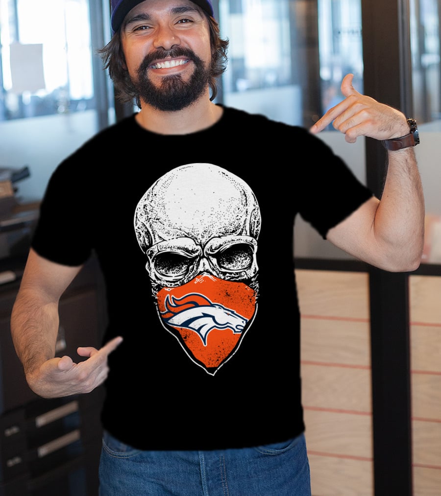 Denver Broncos Skull Logo Bandana T-Shirt