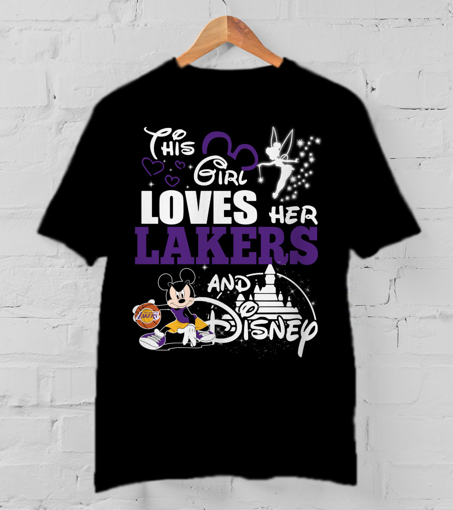This Girl Loves Her Los Angeles Lakers And Disney Mickey Mouse T-Shirt
