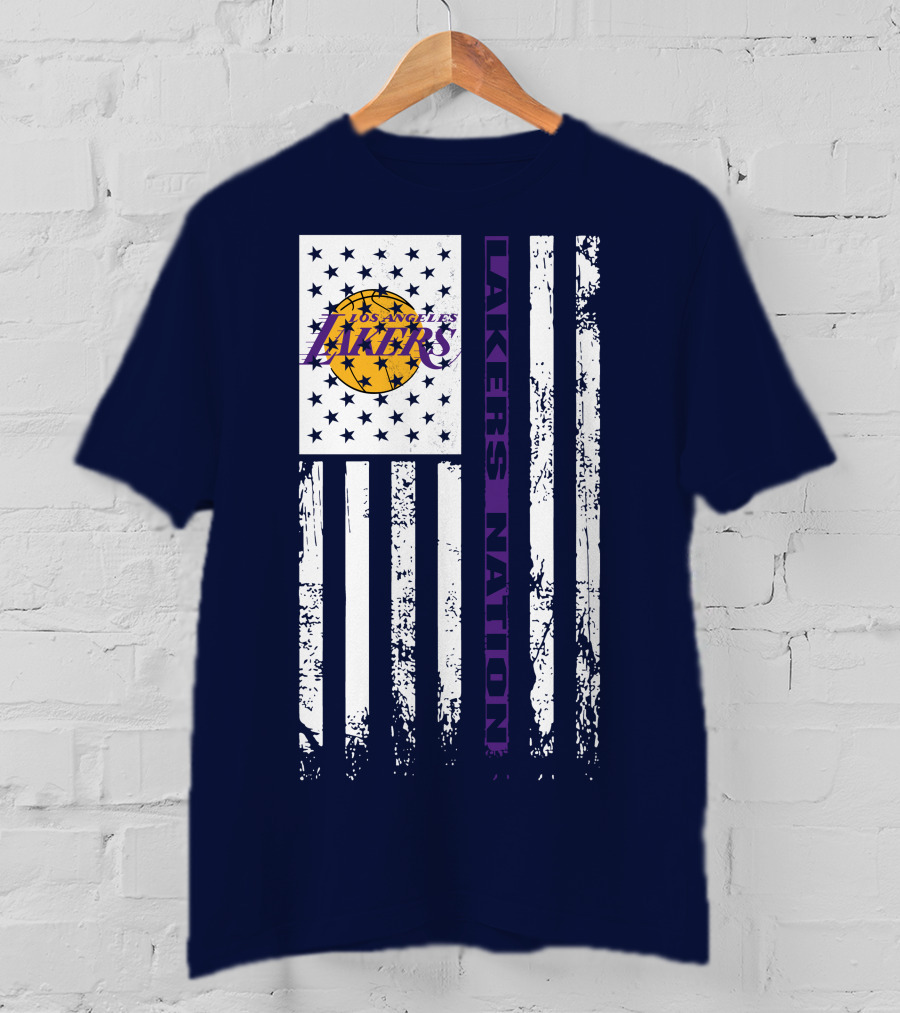 Los Angeles Lakers Nation Flag Stars Stripes T-Shirt