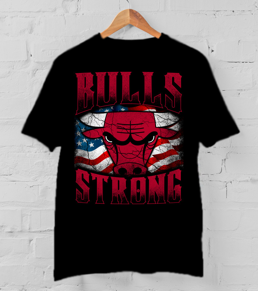 Bulls Strong American Flag Chicago Bulls T-Shirt